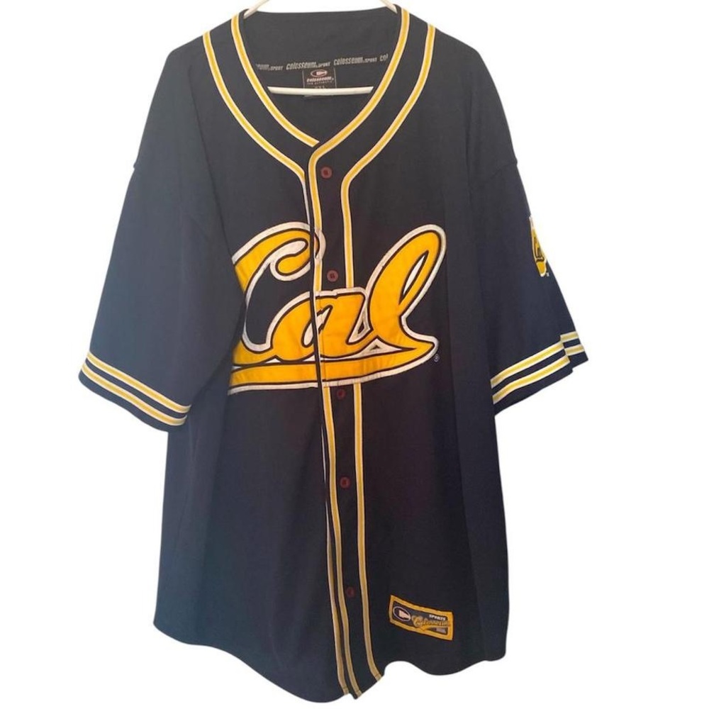 California Cal State Bears Baseball Jersey NCAA Men’s 2XL Navy Blue Colosseum